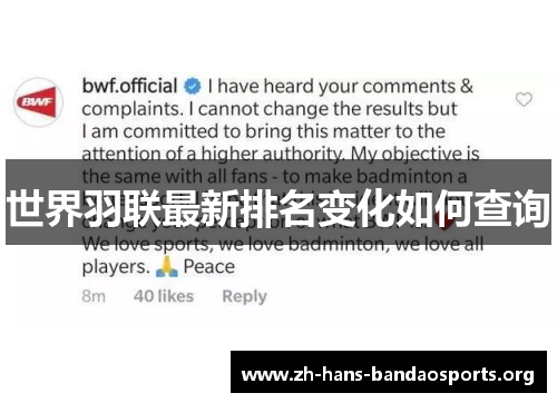世界羽联最新排名变化如何查询