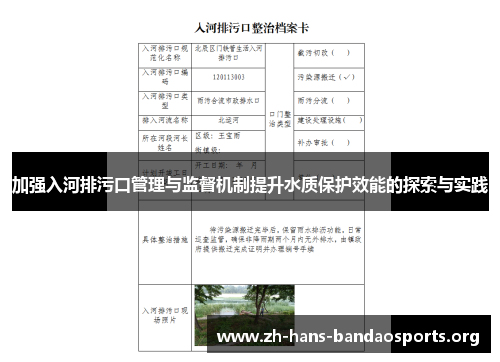 加强入河排污口管理与监督机制提升水质保护效能的探索与实践